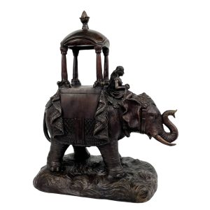 Maitland Smith Bronze Elephant with Rider